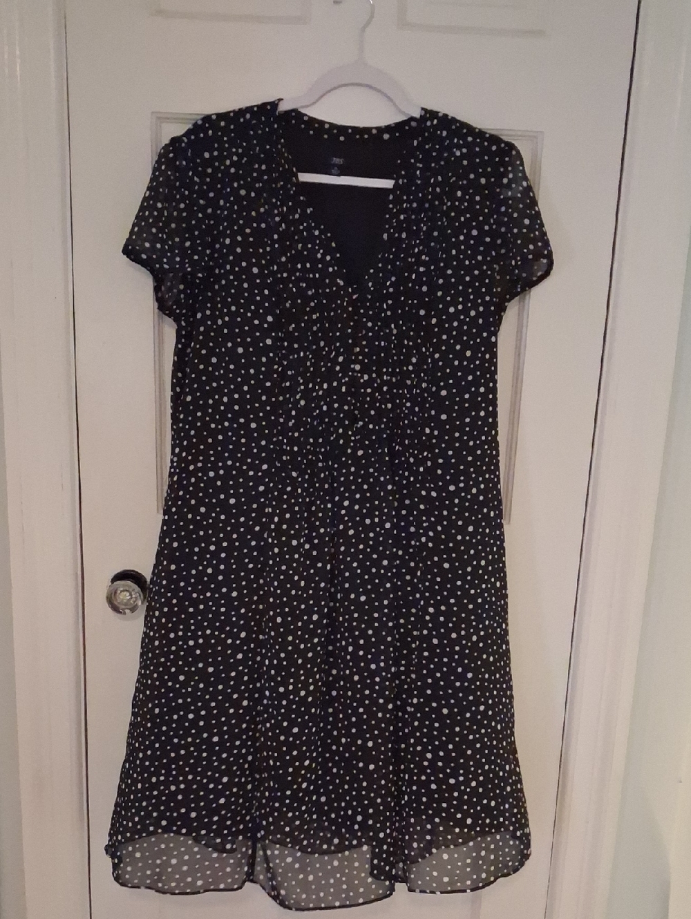 Polka Dot Black V-Neck Dress